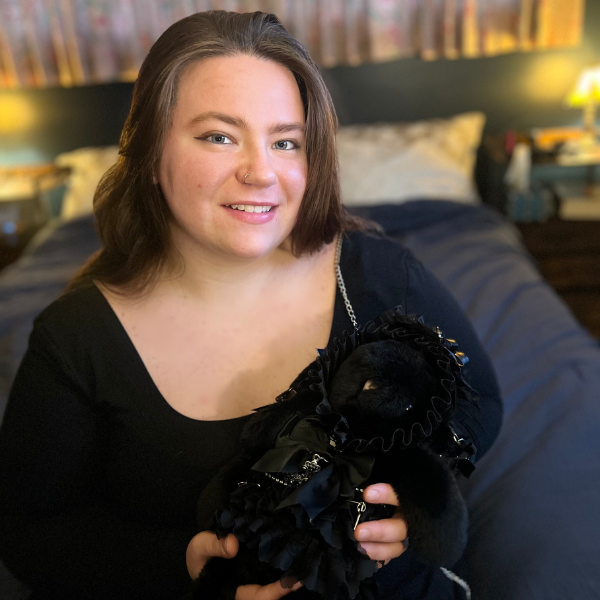 Custom Goth Bunny Plushie Backpack