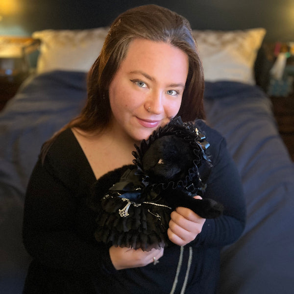 Custom Goth Bunny Plushie Backpack