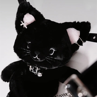 Custom Goth Kitty Plushie Backpack
