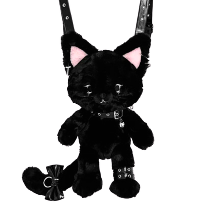 Custom Goth Kitty Plushie Backpack
