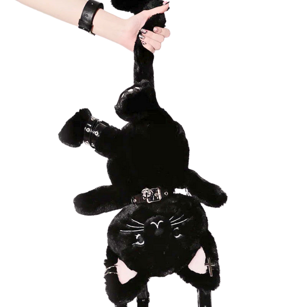 Custom Goth Kitty Plushie Backpack