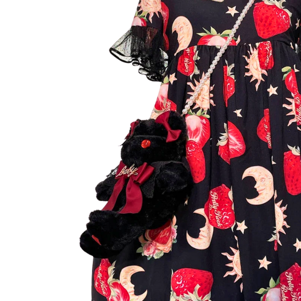 Goth Teddy Bear Plushie Purse