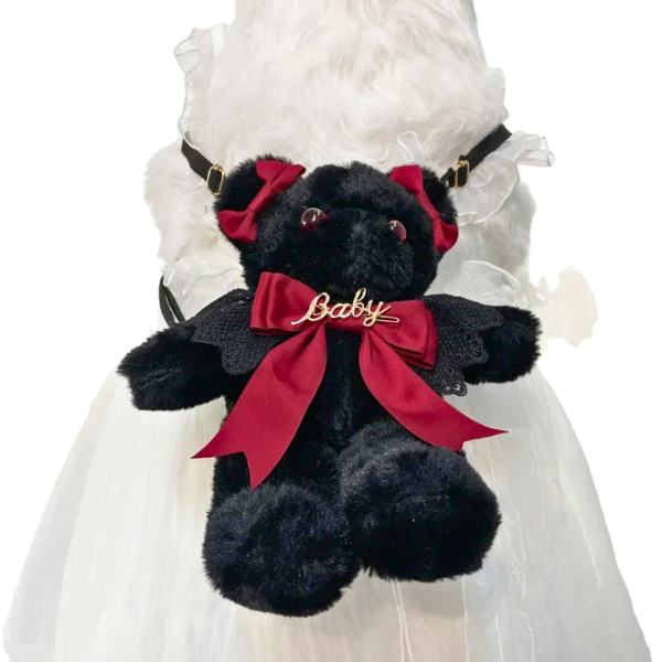 Goth Teddy Bear Plushie Purse