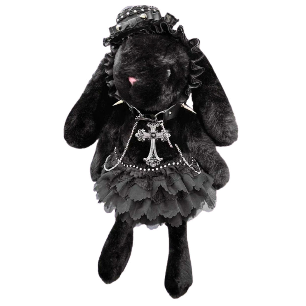 Custom Goth Bunny Plushie Backpack