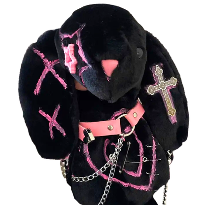 Punk Rock Bunny Plushie Backpack