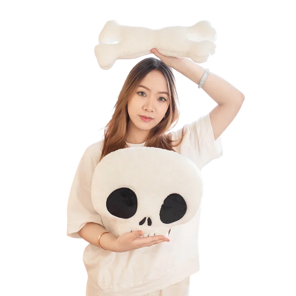 Skull and Bones Plushie Pillow