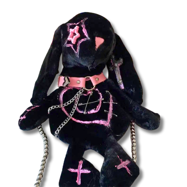 Punk Rock Bunny Plushie Backpack