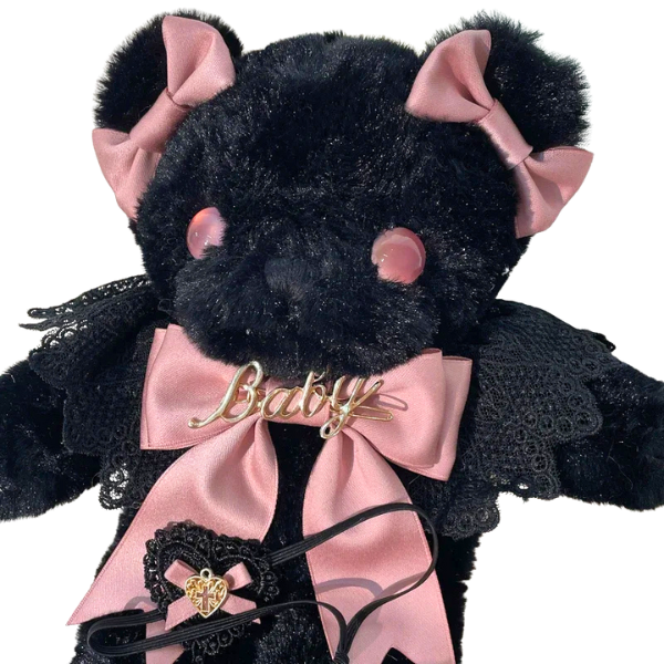 Goth Teddy Bear Plushie Purse