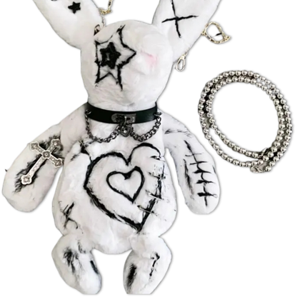 Punk Rock Bunny Plushie Backpack