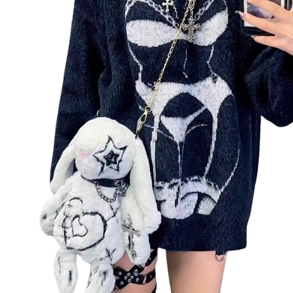 Punk Rock Bunny Plushie Backpack