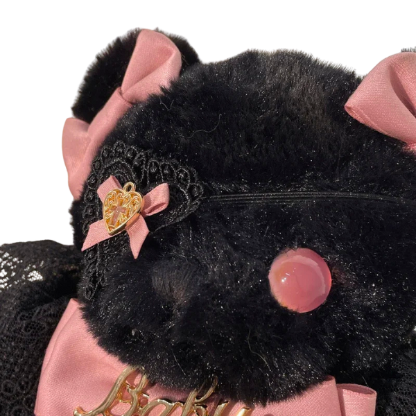 Goth Teddy Bear Plushie Purse