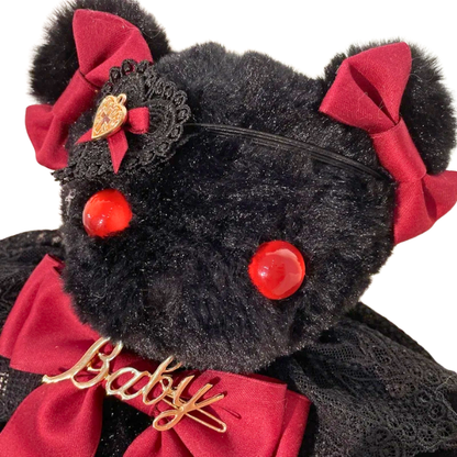 Goth Teddy Bear Plushie Purse