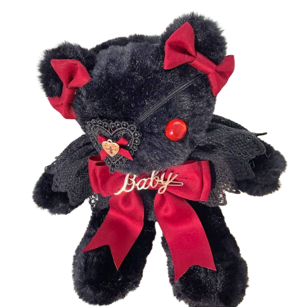 Goth Teddy Bear Plushie Purse