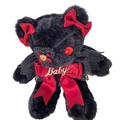 Goth Teddy Bear Plushie Purse